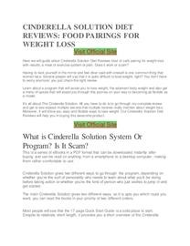 Cinderella Solution Diet Plan